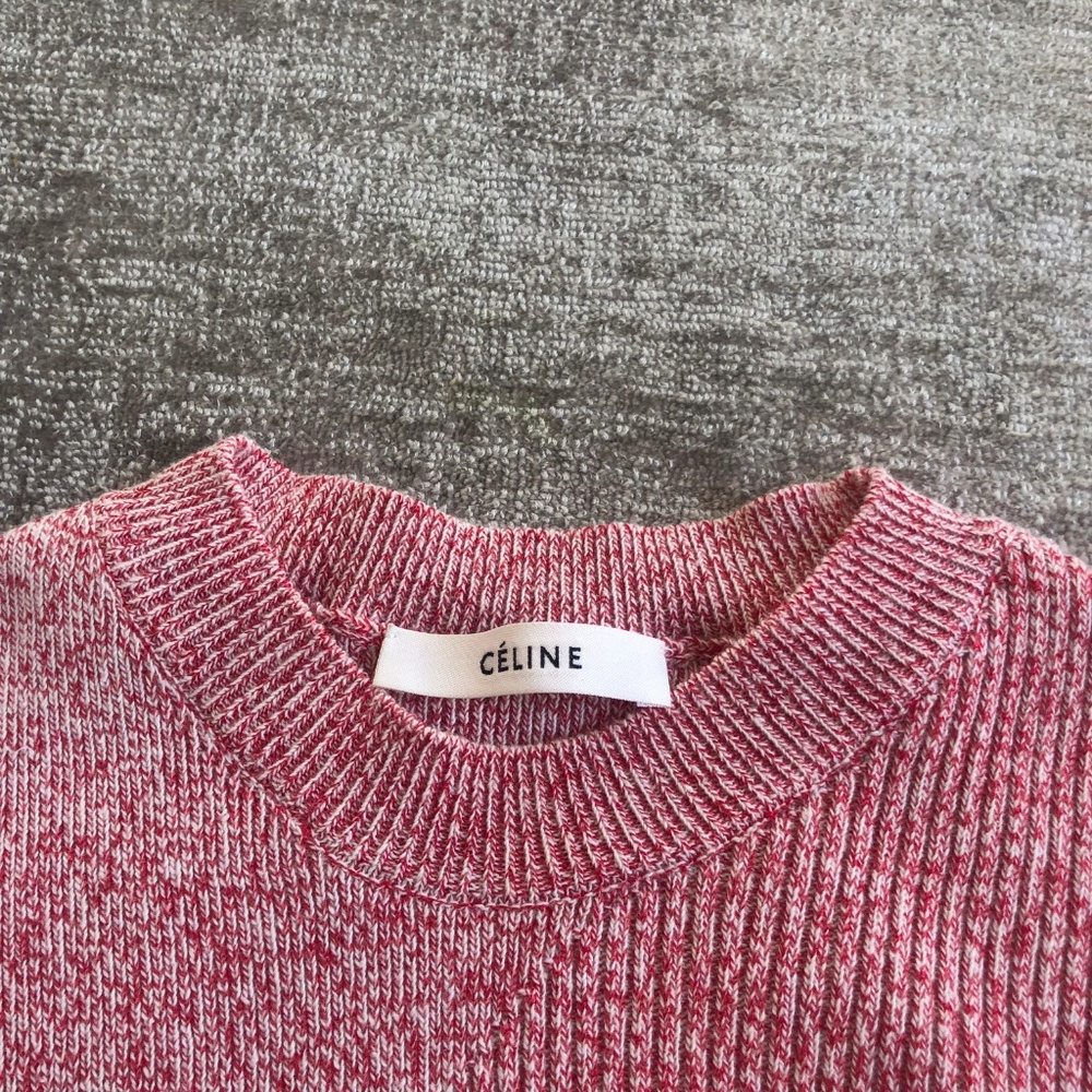 Celine Two-Tone Pink Rib Sweater - Picture 4 of 4